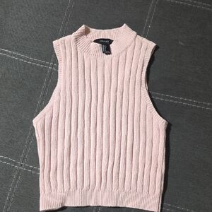Forever 21 Light Pink Sleeveless Turtleneck Sweater
